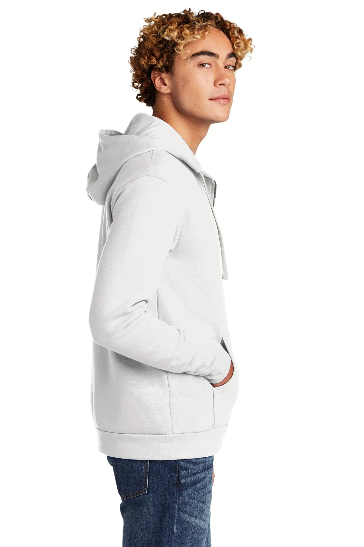 Next Level Unisex Beach Fleece Full-Zip Hoodie NL9602 White