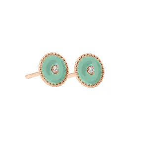 North Star, diamond Jade resin earrings, Rose Gold