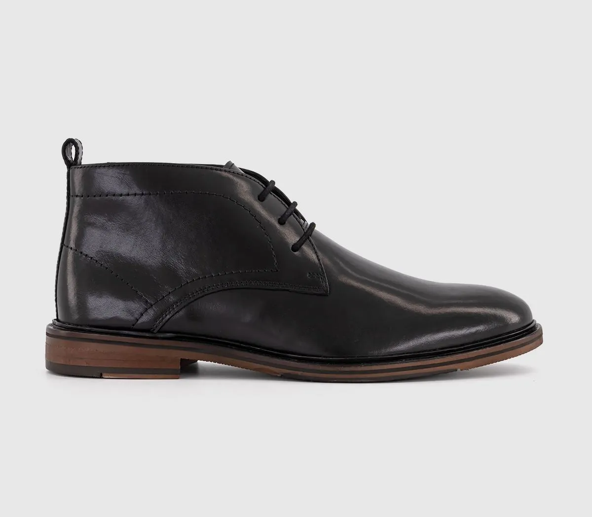 OFFICE Barnaby Smart Chukka Boots Black Leather