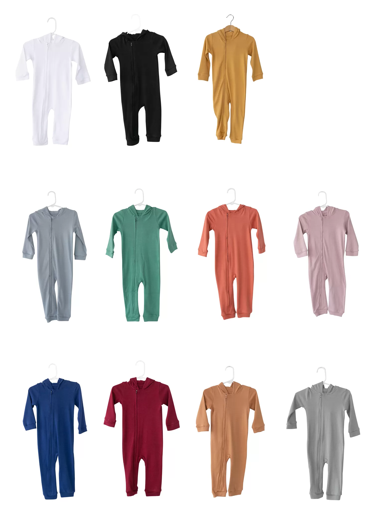 Organic Hoodie Zip Coverall -  Colors