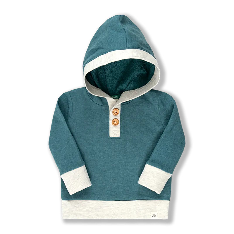 Peacock Button Hoodie