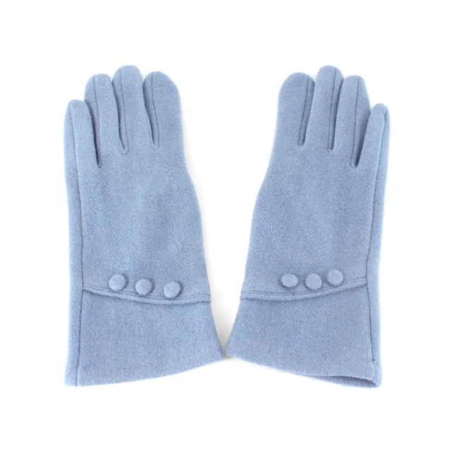 Penelope Gloves with Three Buttons and Flower Accent