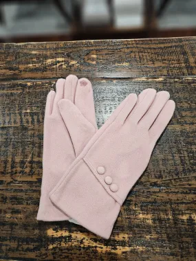 Penelope Gloves with Three Buttons and Flower Accent