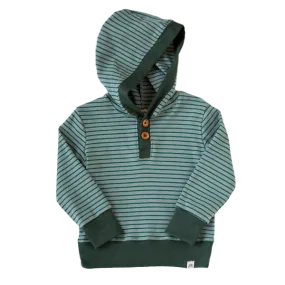 Peppermint Stripe Button Hoodie