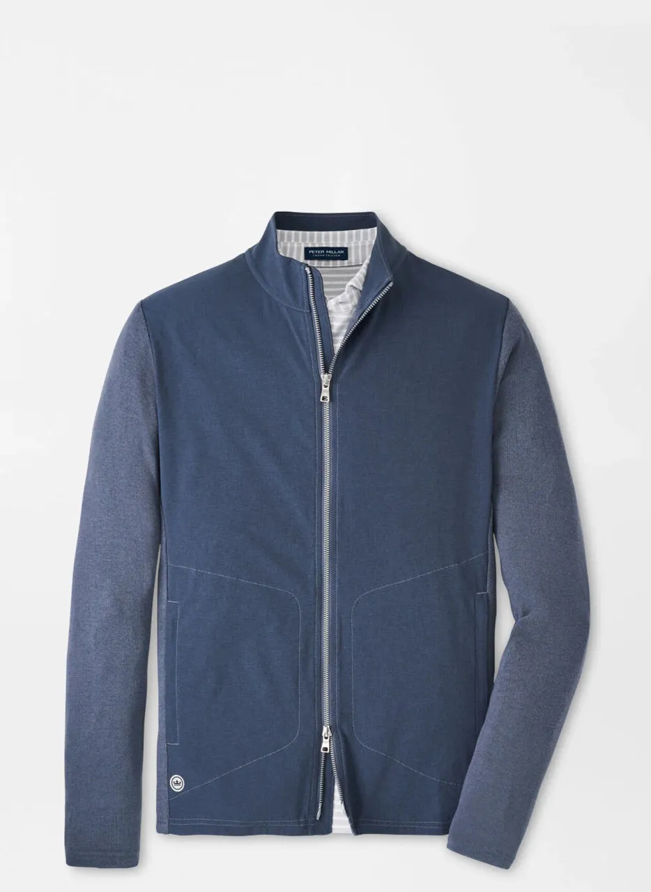 Peter Millar Solstice Performance Hybrid Full-Zip Cardigan: Steel