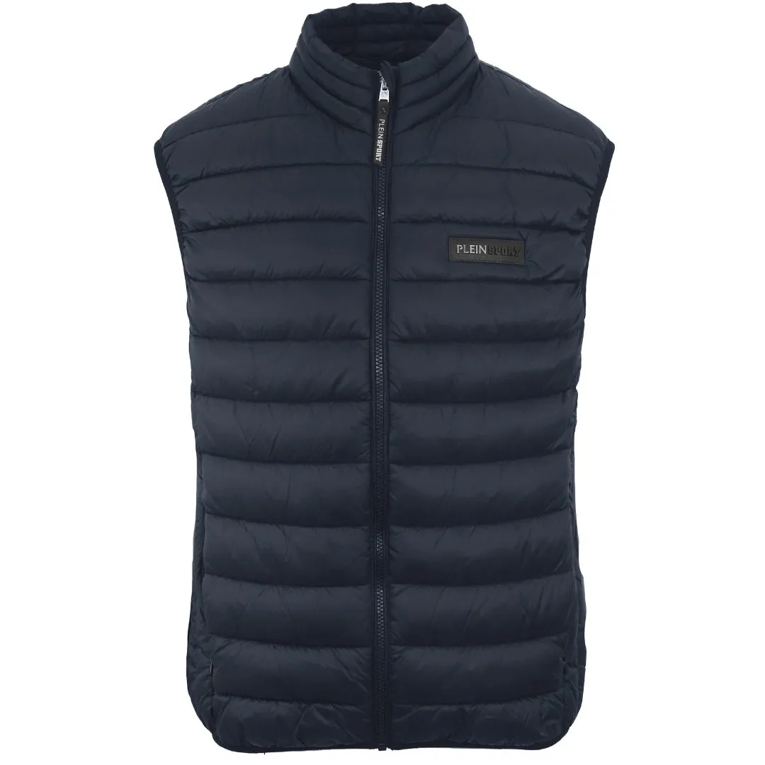 Plein Sport Patch Logo Blue Gilet Jacket