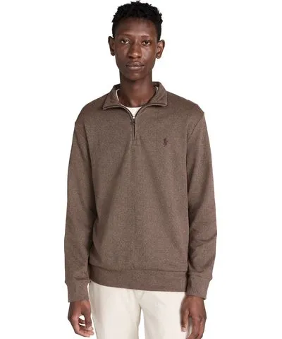 Polo Ralph Lauren Lux Jersey Half Zip Sweater Brown L