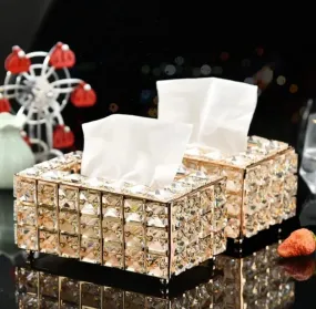 Premium Crystal Studded Tissue Box -ANUB001TH