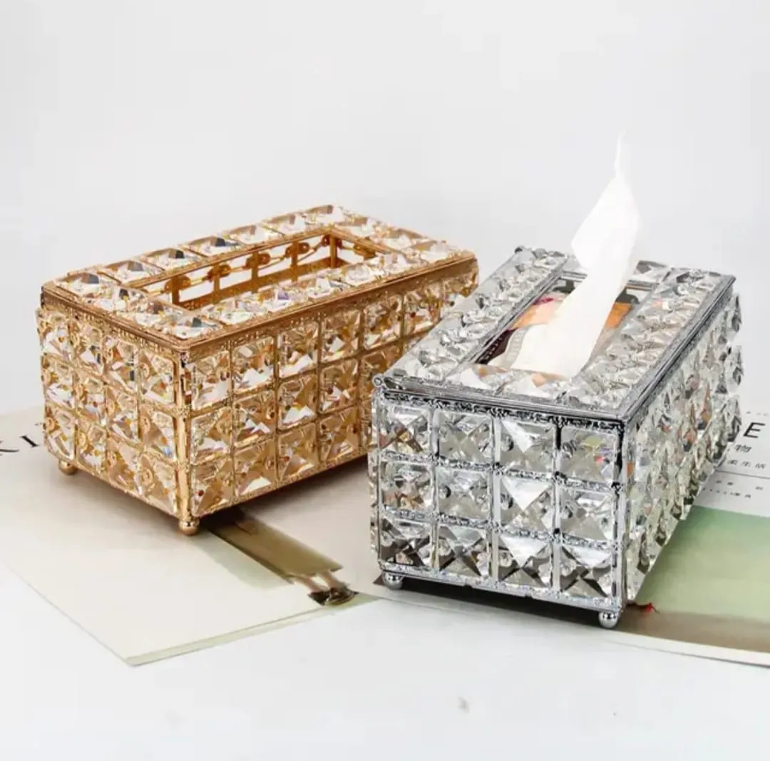 Premium Crystal Studded Tissue Box -ANUB001TH