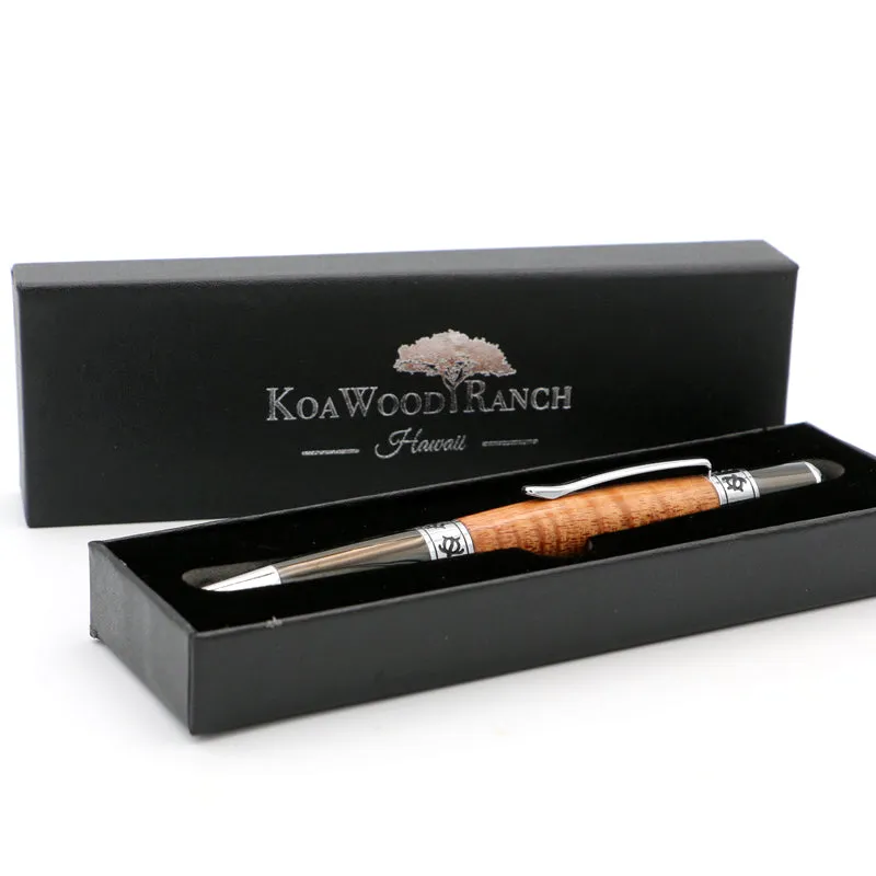 Premium Curly Hawaiian Koa Honu Pacifica Pen