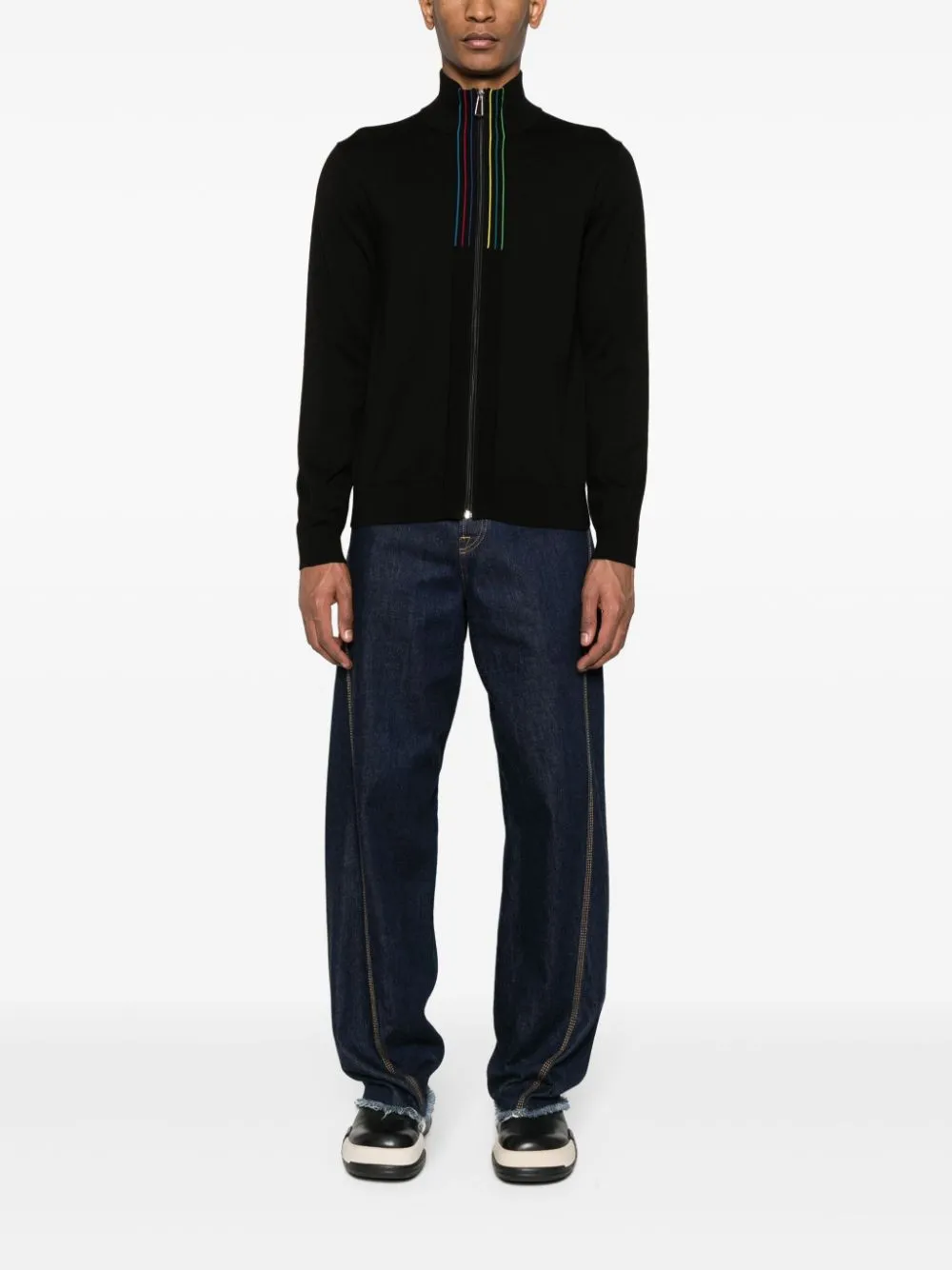 Ps By Paul Smith    Ps By Paul Smith Sports Stripe Organic Cotton Cardigan