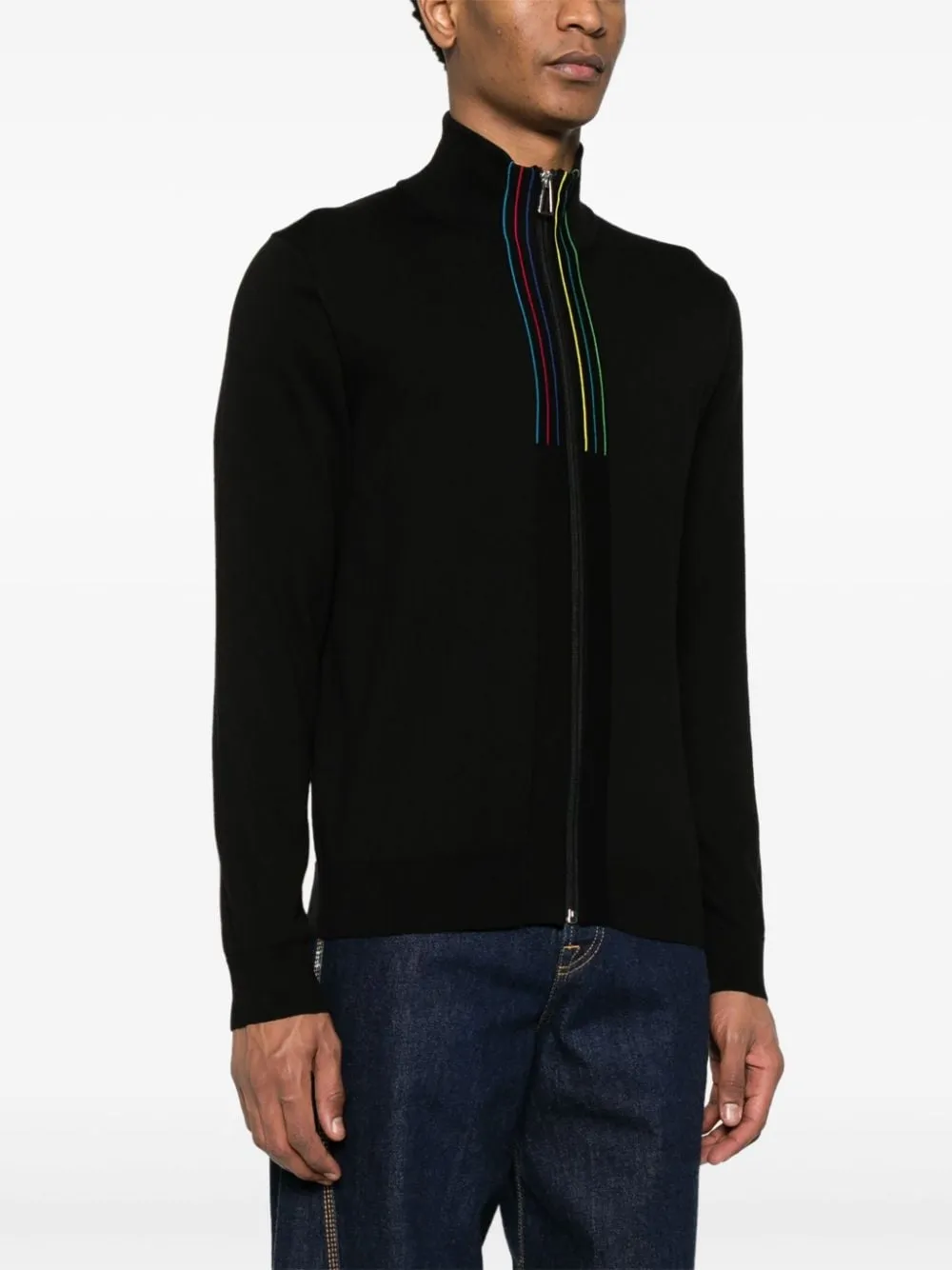 Ps By Paul Smith    Ps By Paul Smith Sports Stripe Organic Cotton Cardigan