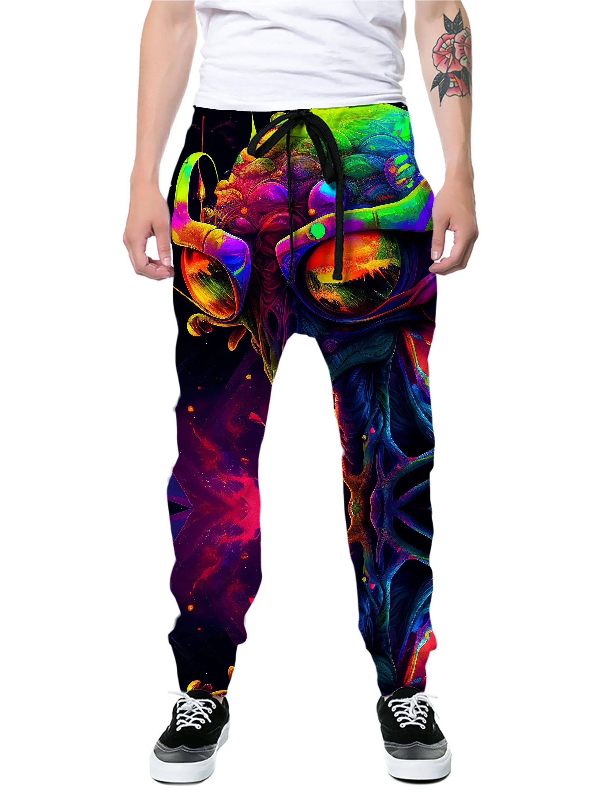 Psychedelic Alien Zip-Up Hoodie and Joggers Combo