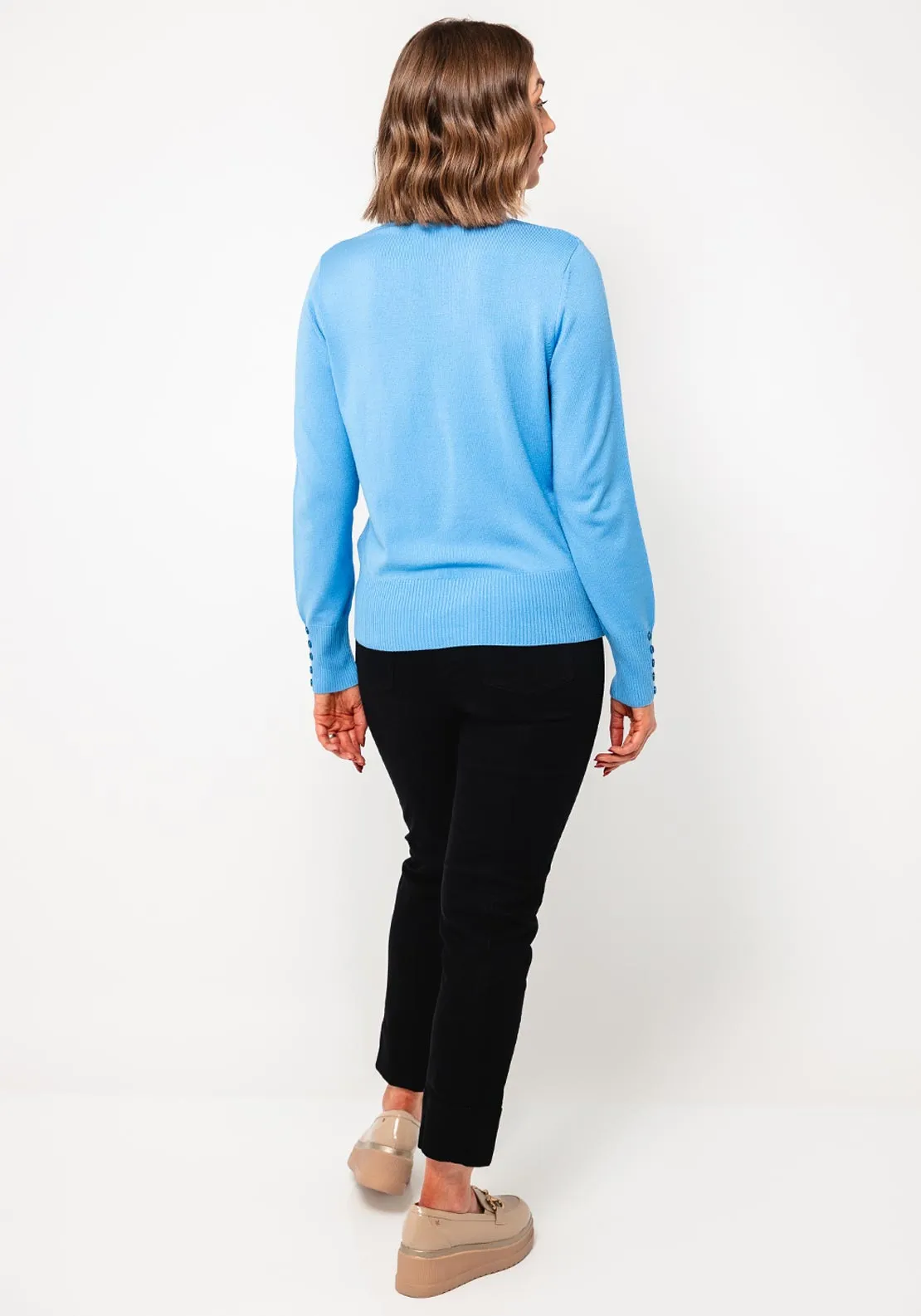 Rabe Lightweight knit roll Neck Sweater, Blue