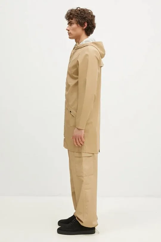 Rains rain jacket 12020 Long Jacket beige color