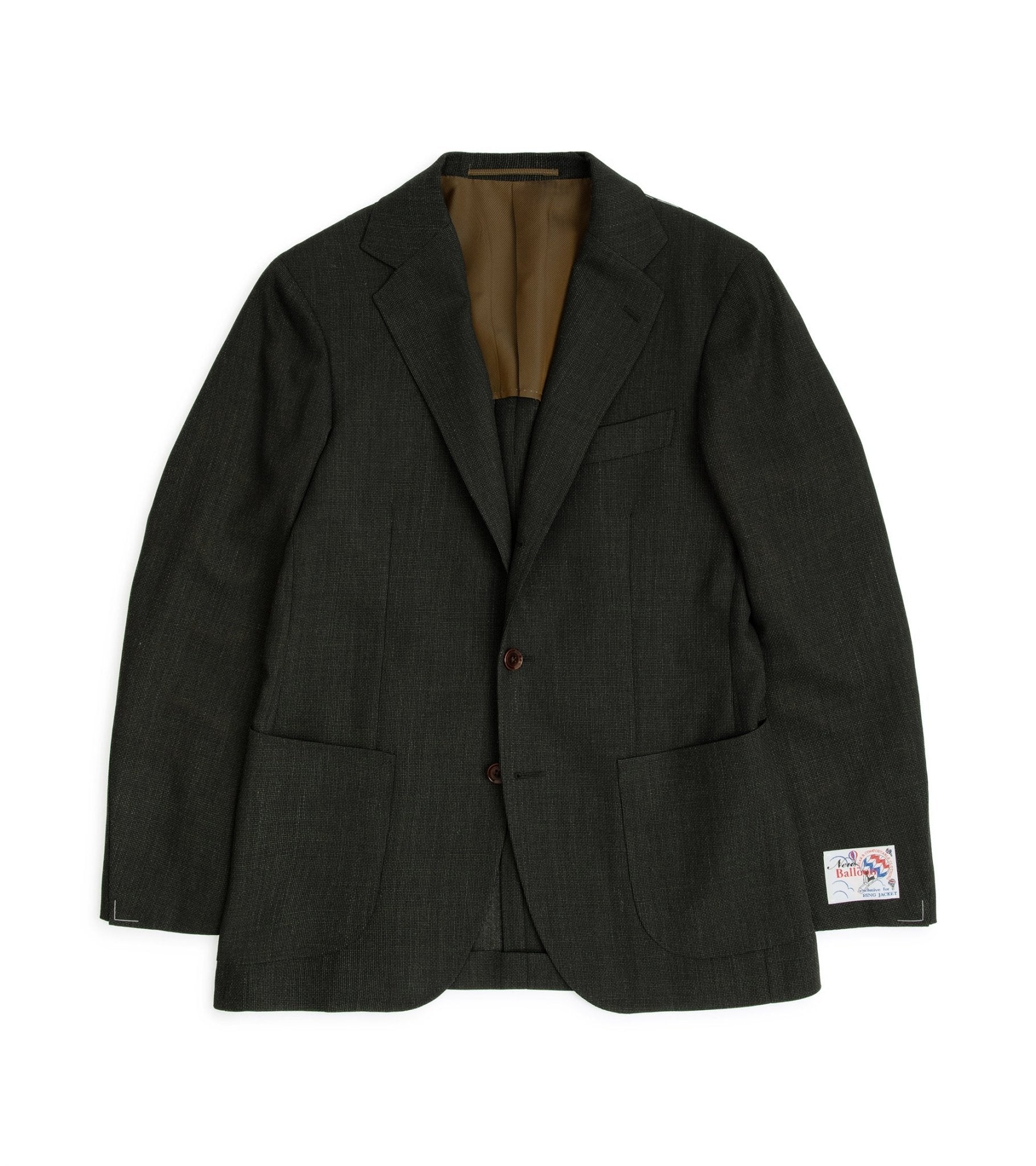 Ring Jacket Wool Mesh Balloon Jacket: Dark Green