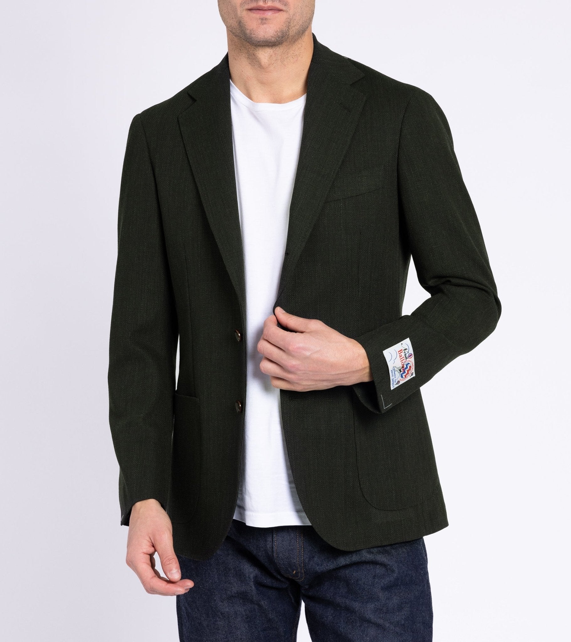 Ring Jacket Wool Mesh Balloon Jacket: Dark Green