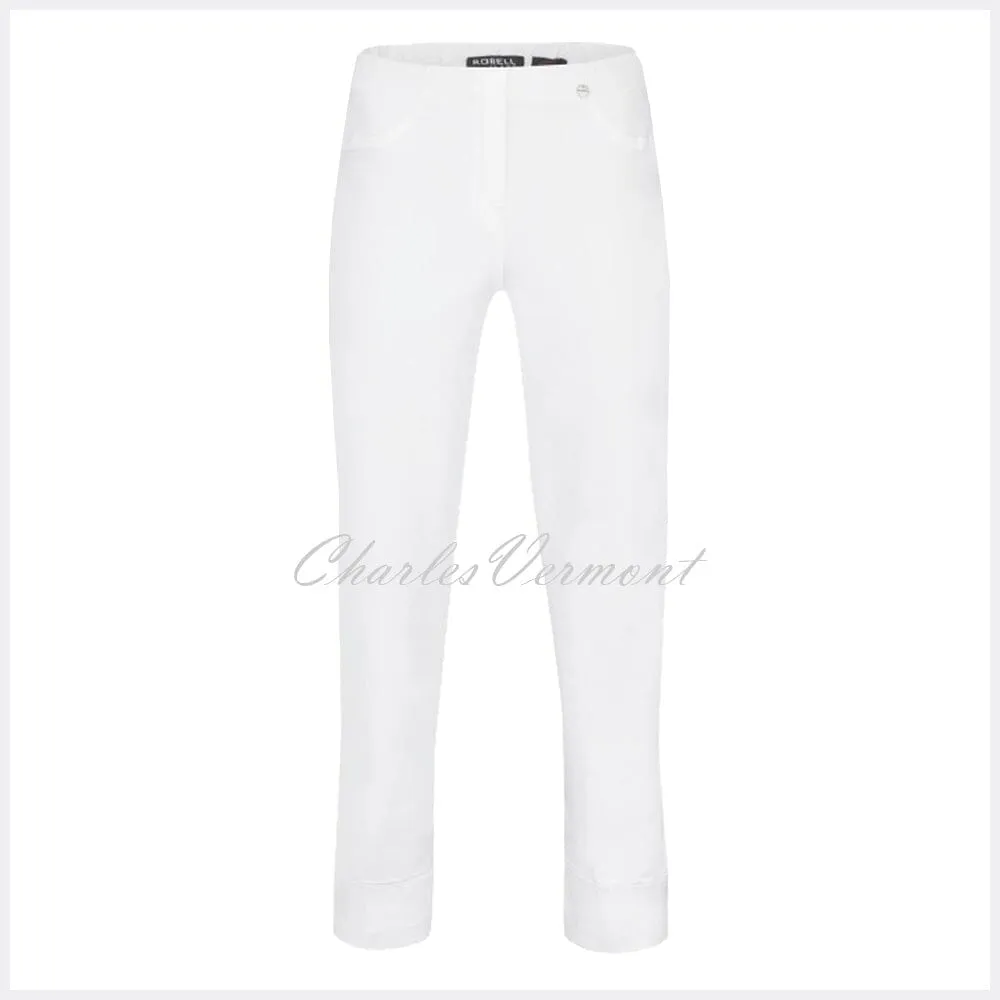 Robell Bella 09 - 7/8 Cropped Jean 51628-5448-10 (White Denim)