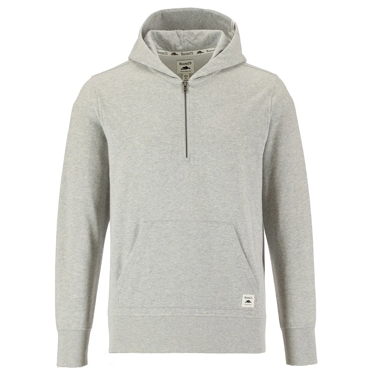 Roots73 Unisex Grey Mix Canmore Eco Quarter Zip Hoodie