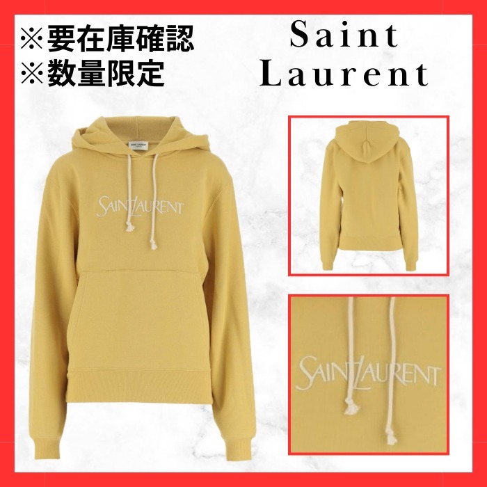 Saint Laurent  |Street Style Long Sleeves Plain Cotton Logo