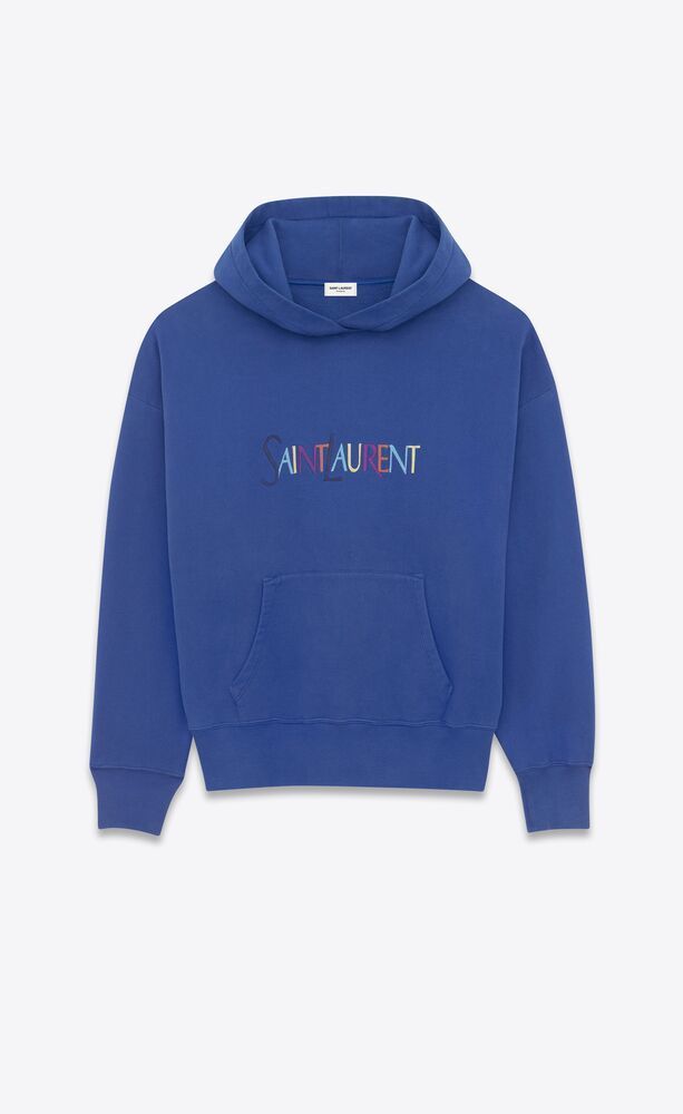 Saint Laurent  |Unisex Long Sleeves Cotton Logo Hoodies & Sweatshirts