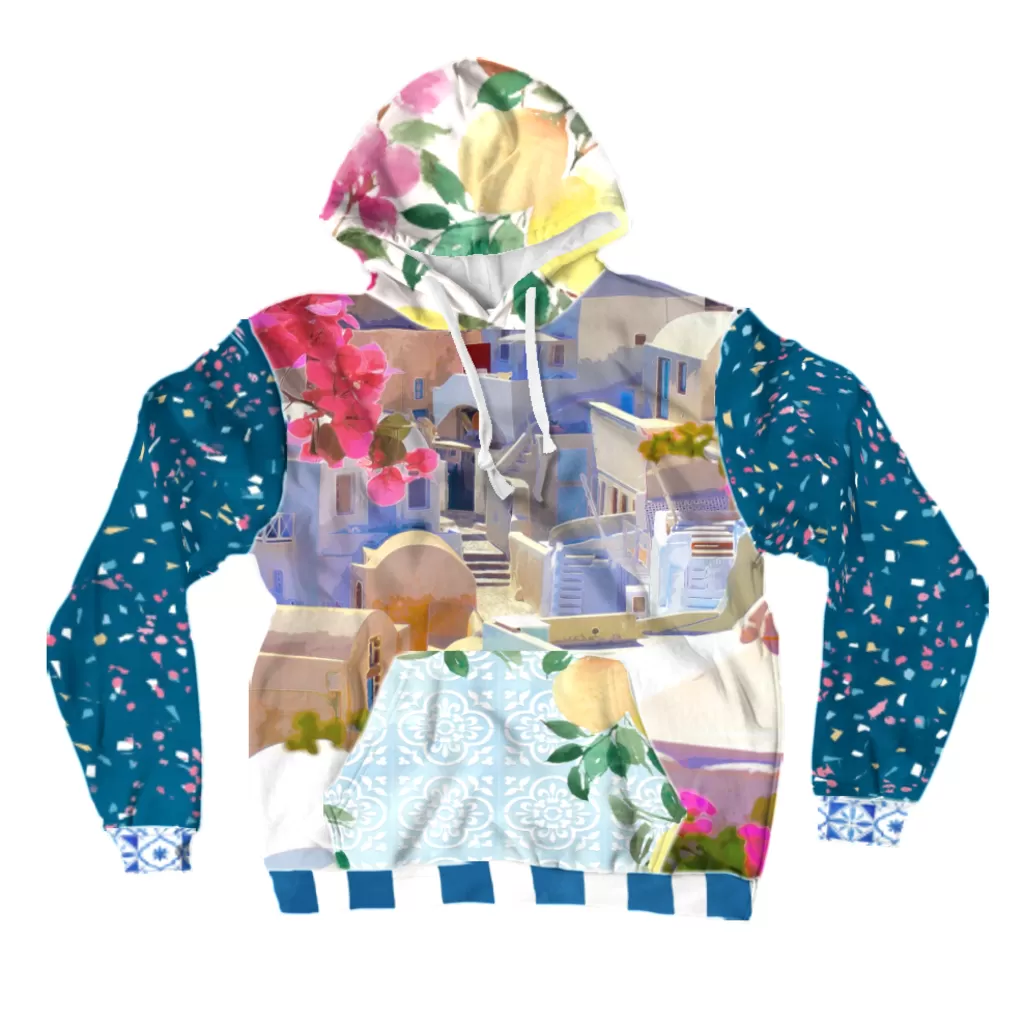 Santorini Unisex Pullover Hoodie