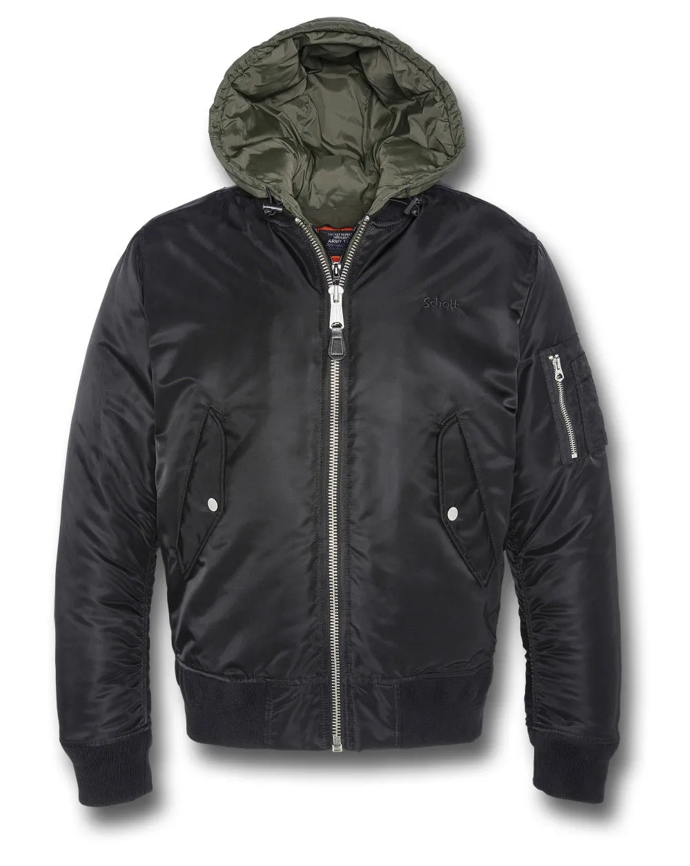 SCHOTT MA1 JACKET MA20RS WITH REMOVEABLE HOOD