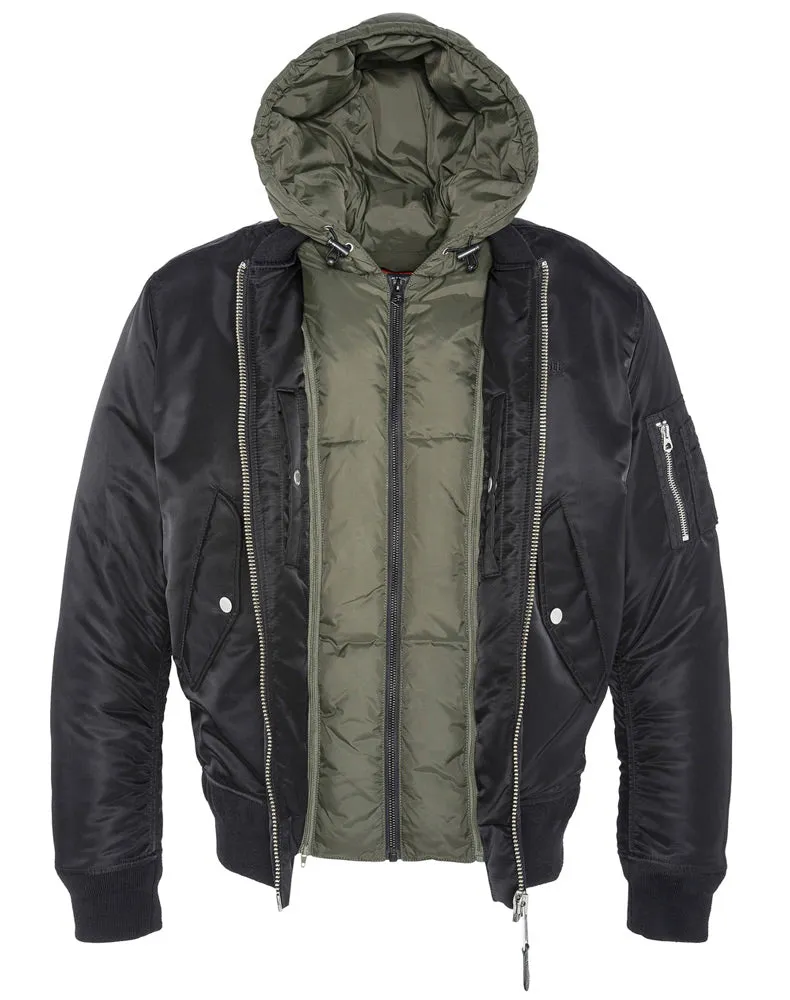 SCHOTT MA1 JACKET MA20RS WITH REMOVEABLE HOOD