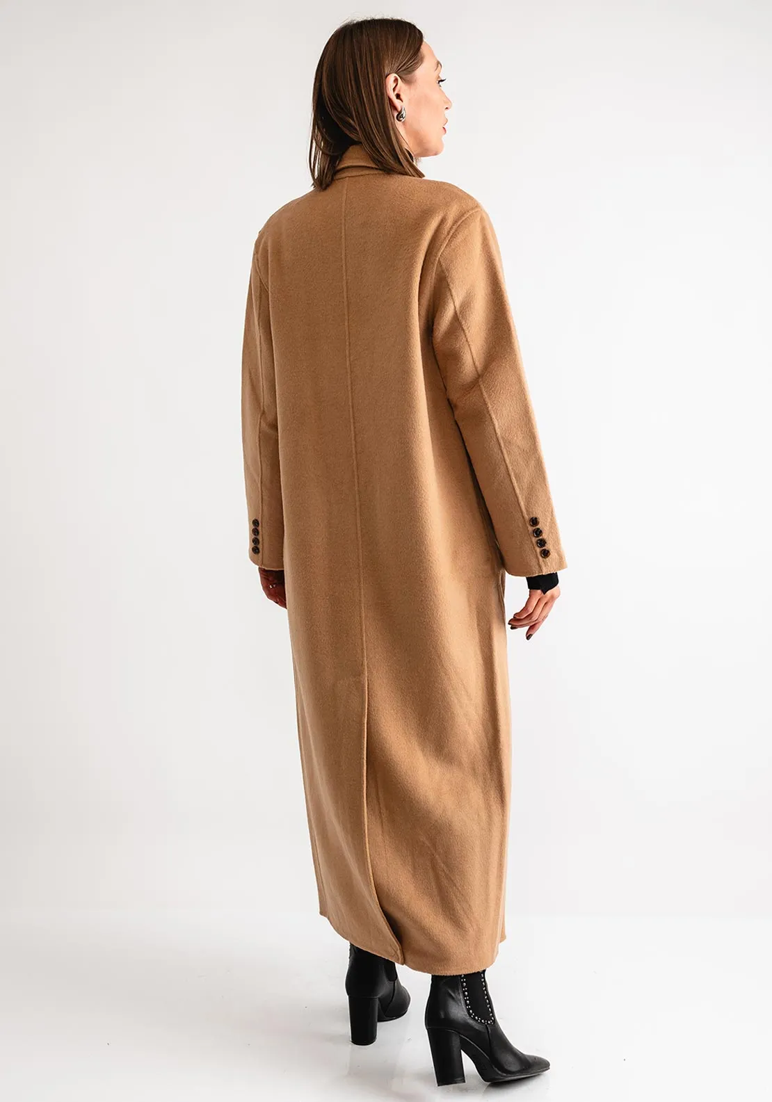 Serafina Collection Long Wool Coat, Camel