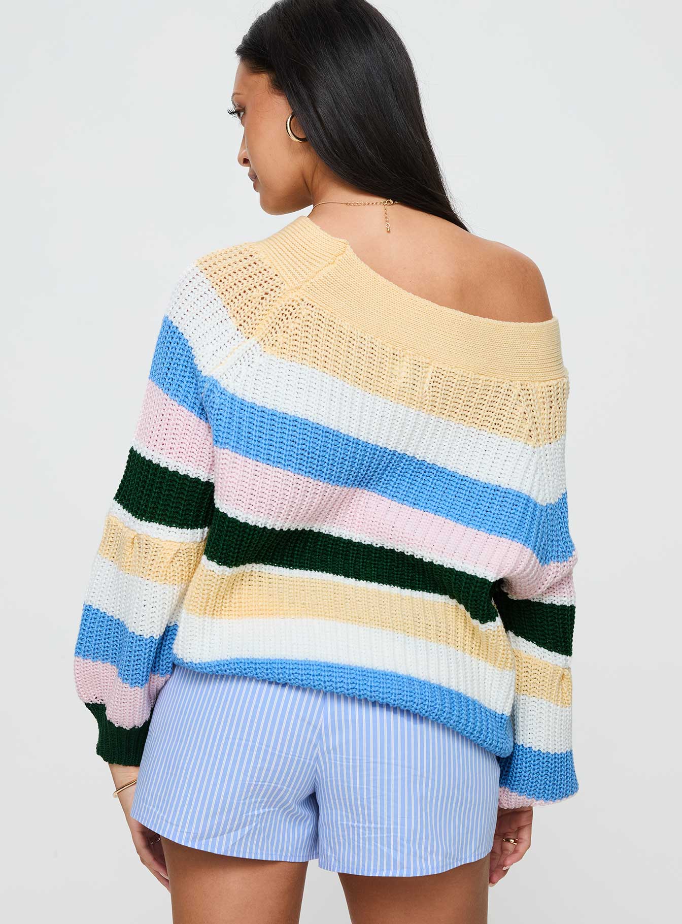 Sevyn Stripe Off The Shoulder Jumper Multi