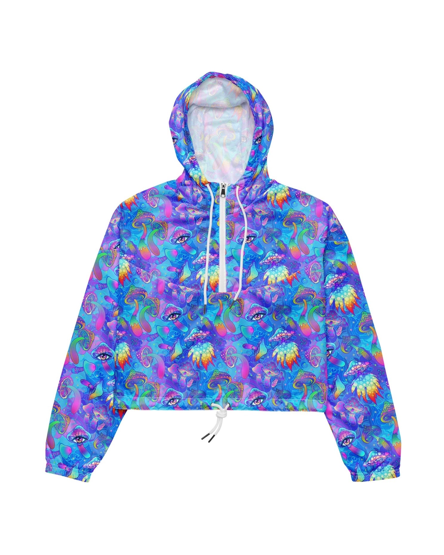 Shroomin Blue Cropped Windbreaker