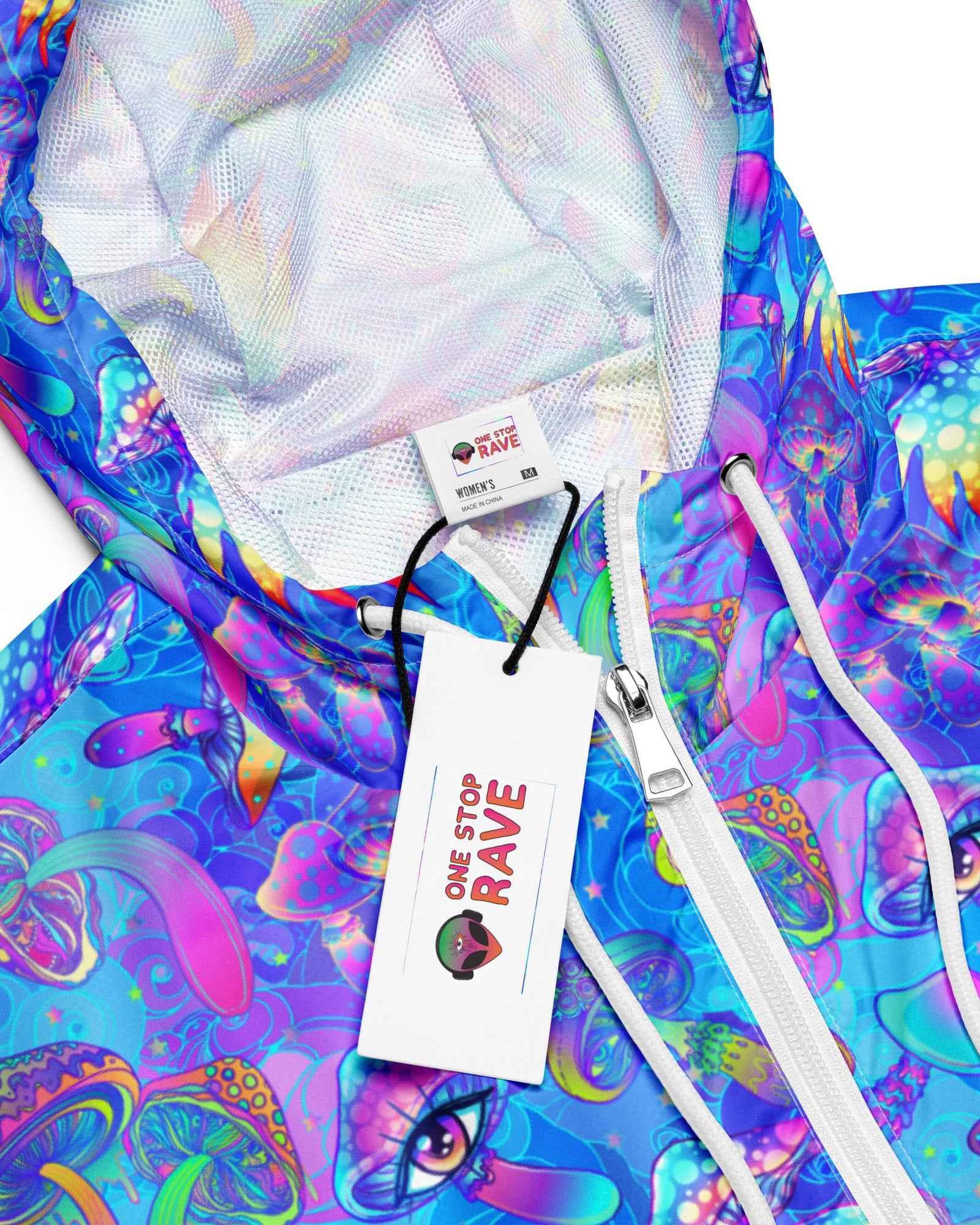 Shroomin Blue Cropped Windbreaker