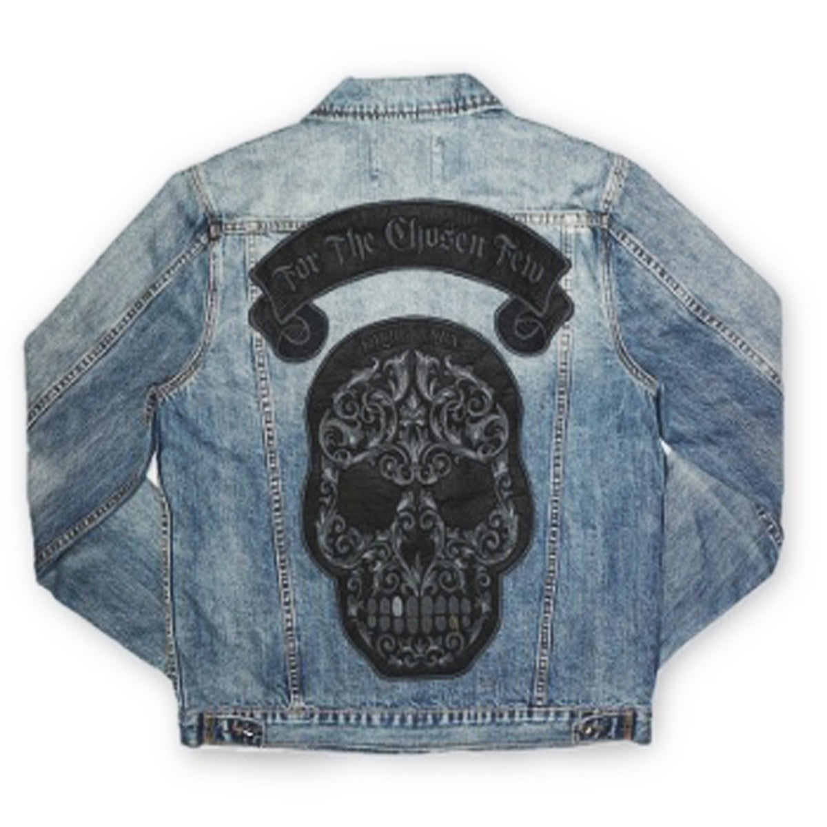 SKULL PATCH DENIM JACKET (DENI