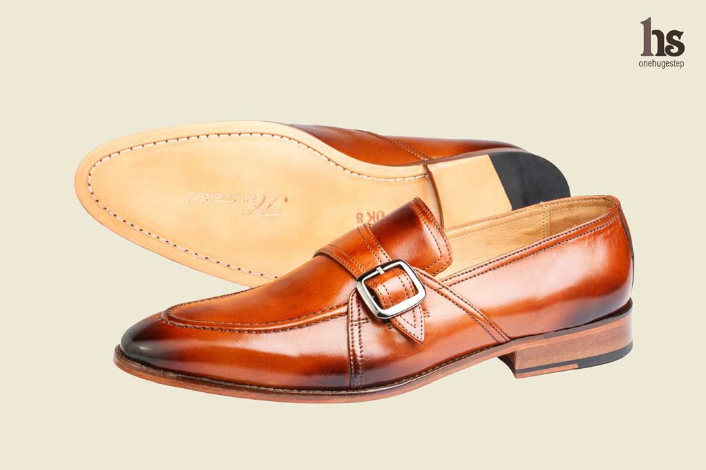 Slip On With Ornamental Strap And Buckle -Tan