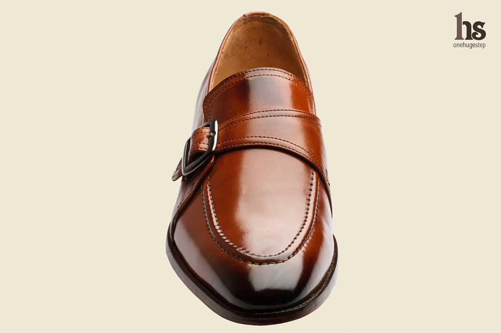 Slip On With Ornamental Strap And Buckle -Tan