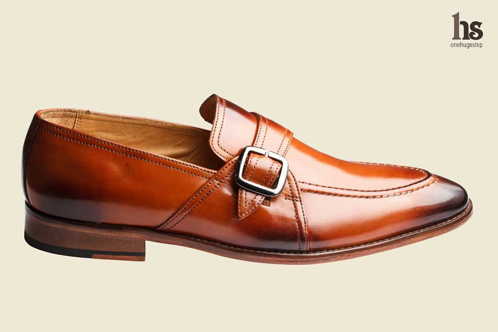 Slip On With Ornamental Strap And Buckle -Tan