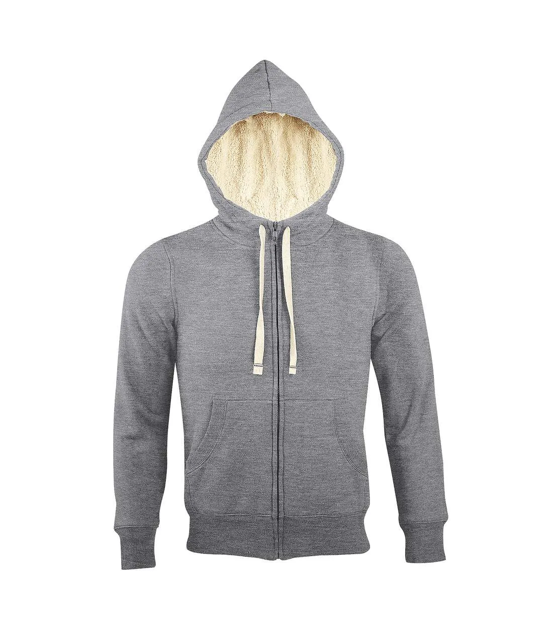 SOLS Sherpa Unisex Zip-Up Hooded Sweatshirt / Hoodie (Gray Marl) - UTPC512