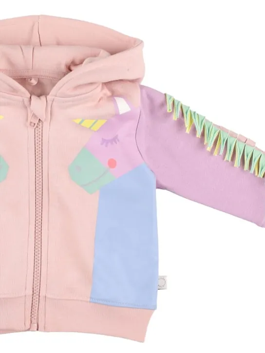 Stella McCartney Kids   Printed organic cotton zip-up hoodie 