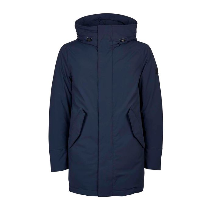 STRETCH MOUNTAIN PARKA WITH HOOD Man Melton blue