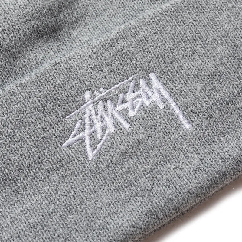 Stussy Stock Cuff Beanie - Grey Heather