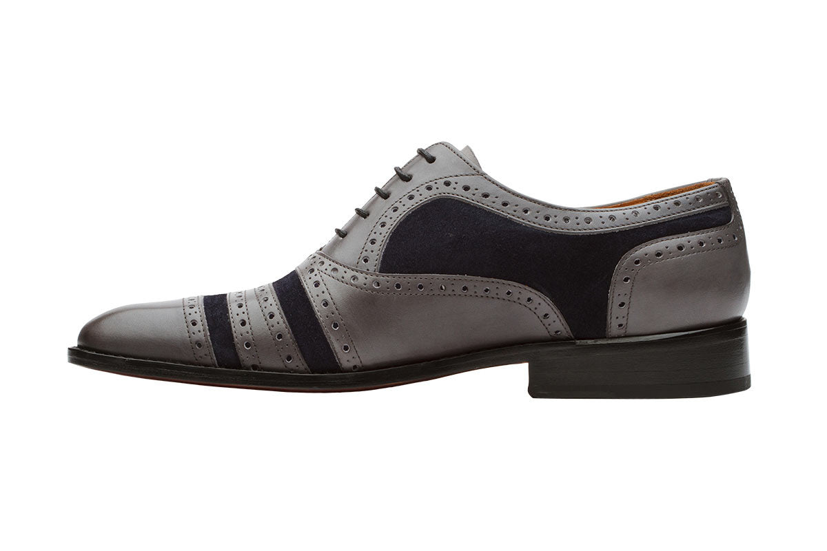 Super Brogue Oxford – Grey & Navy