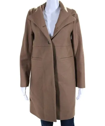 TARA JARMON Womens Camel Coat