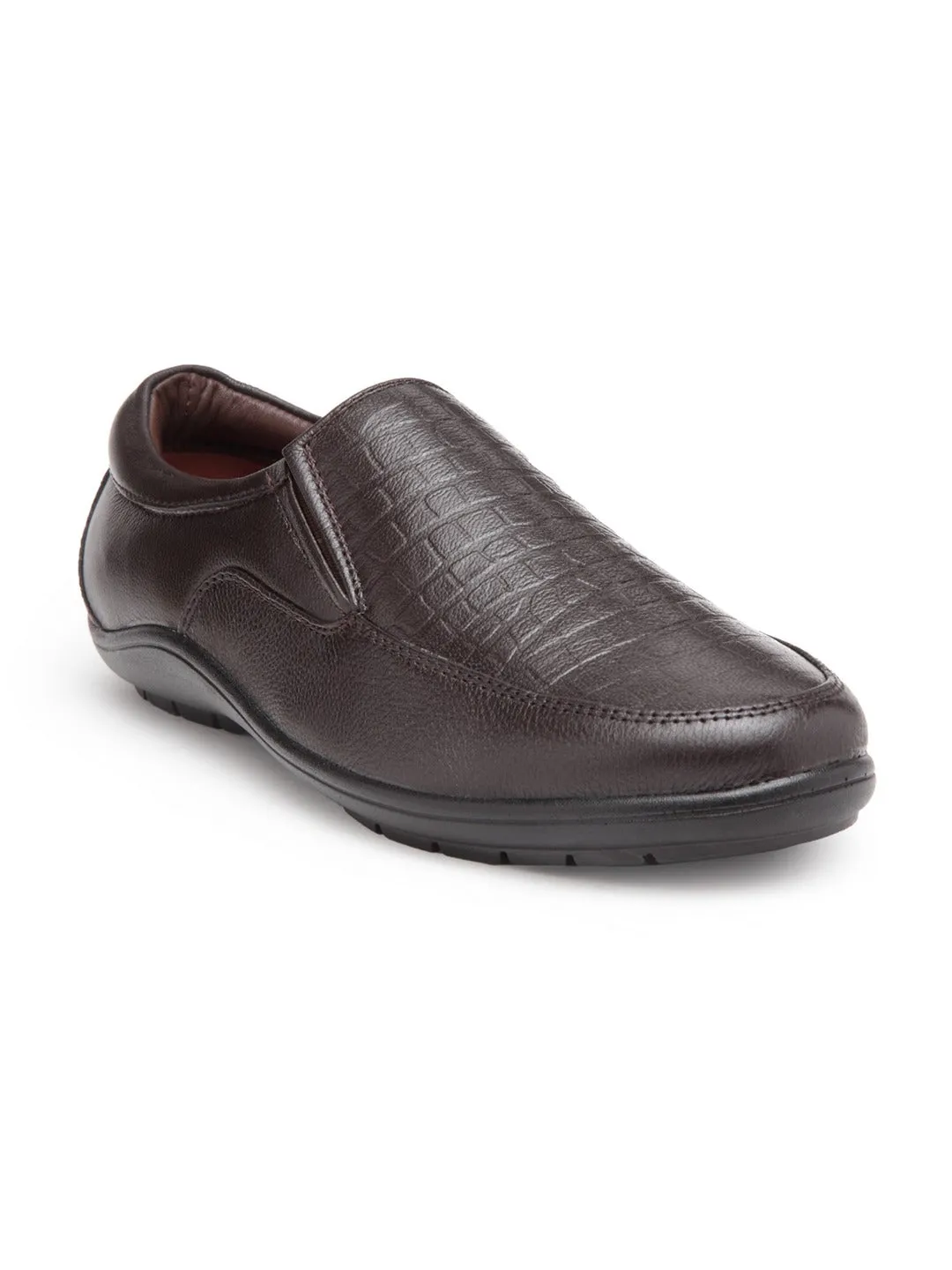 Teakwood Genuine leather Men Brown Slip-On Sneakers