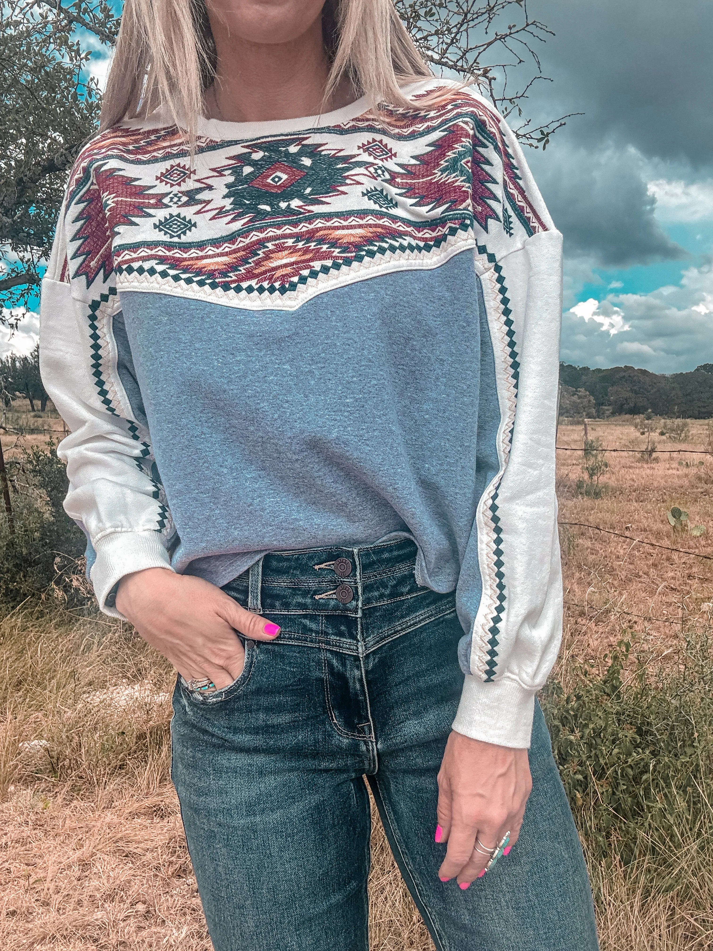 The Aquilla Aztec Crop Sweater