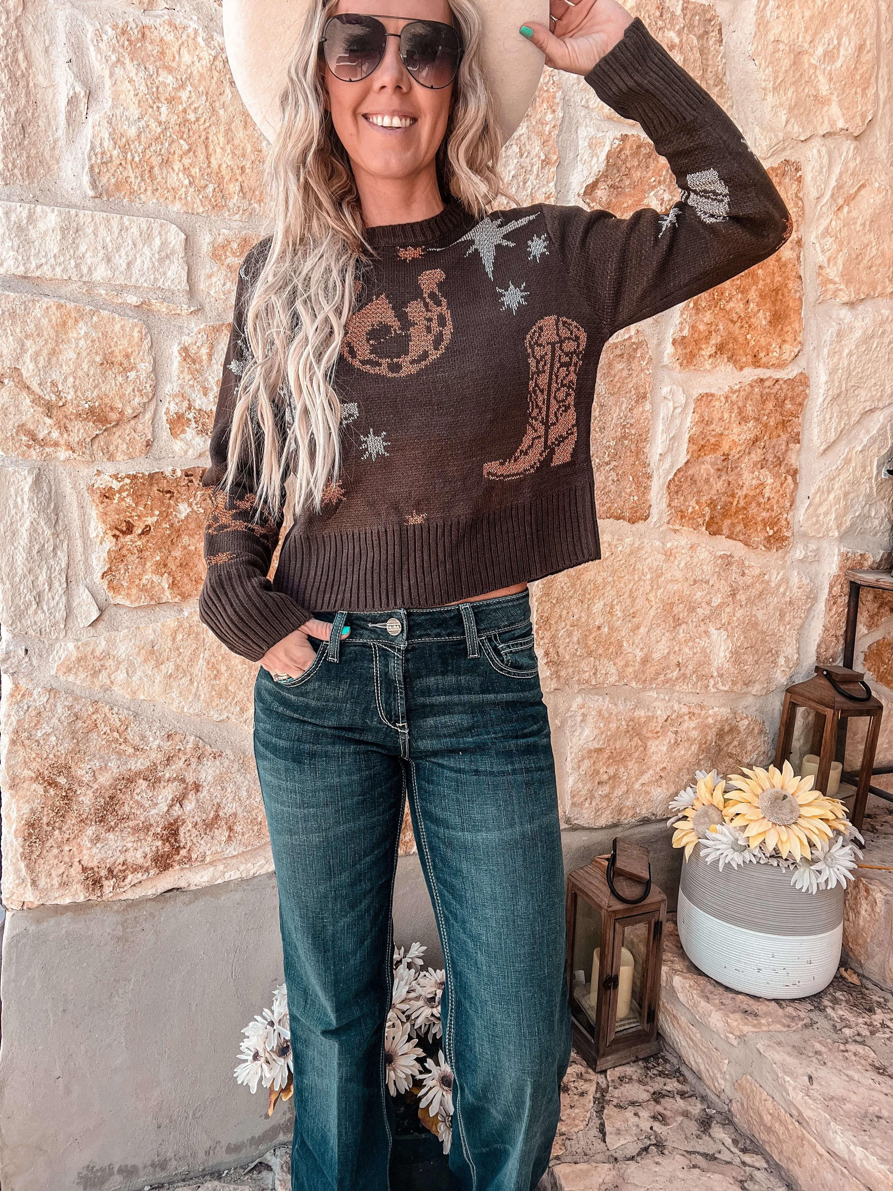 The Clyde Metallic Cowboy Sweater (Brown)