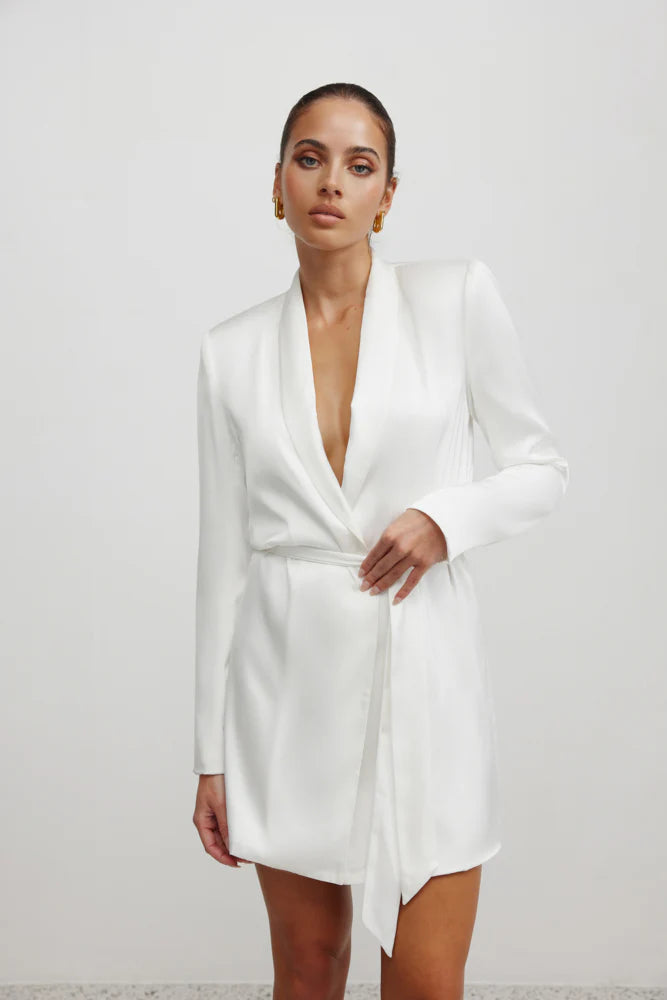 The Lucio Jacket Dress WHITE