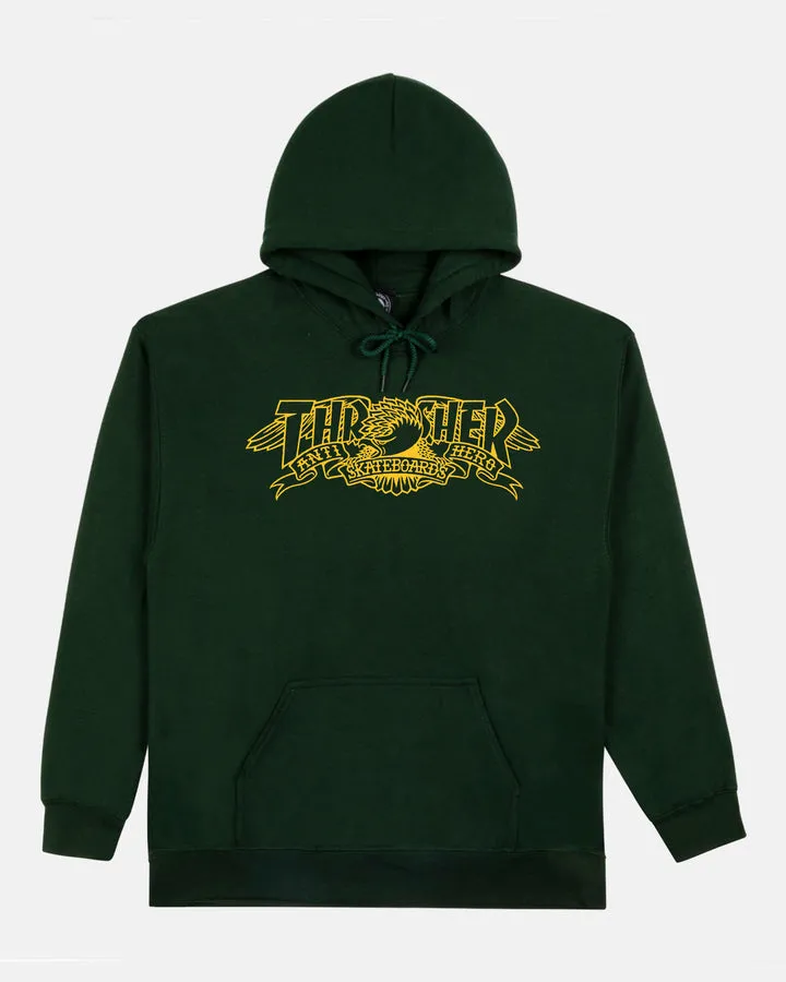 Thrasher x Anti-Hero Mag Banner Hoodie - Forest Green