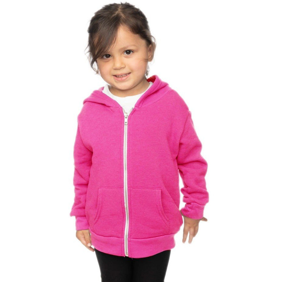 Toddler Fleece Neon Zip Hoody