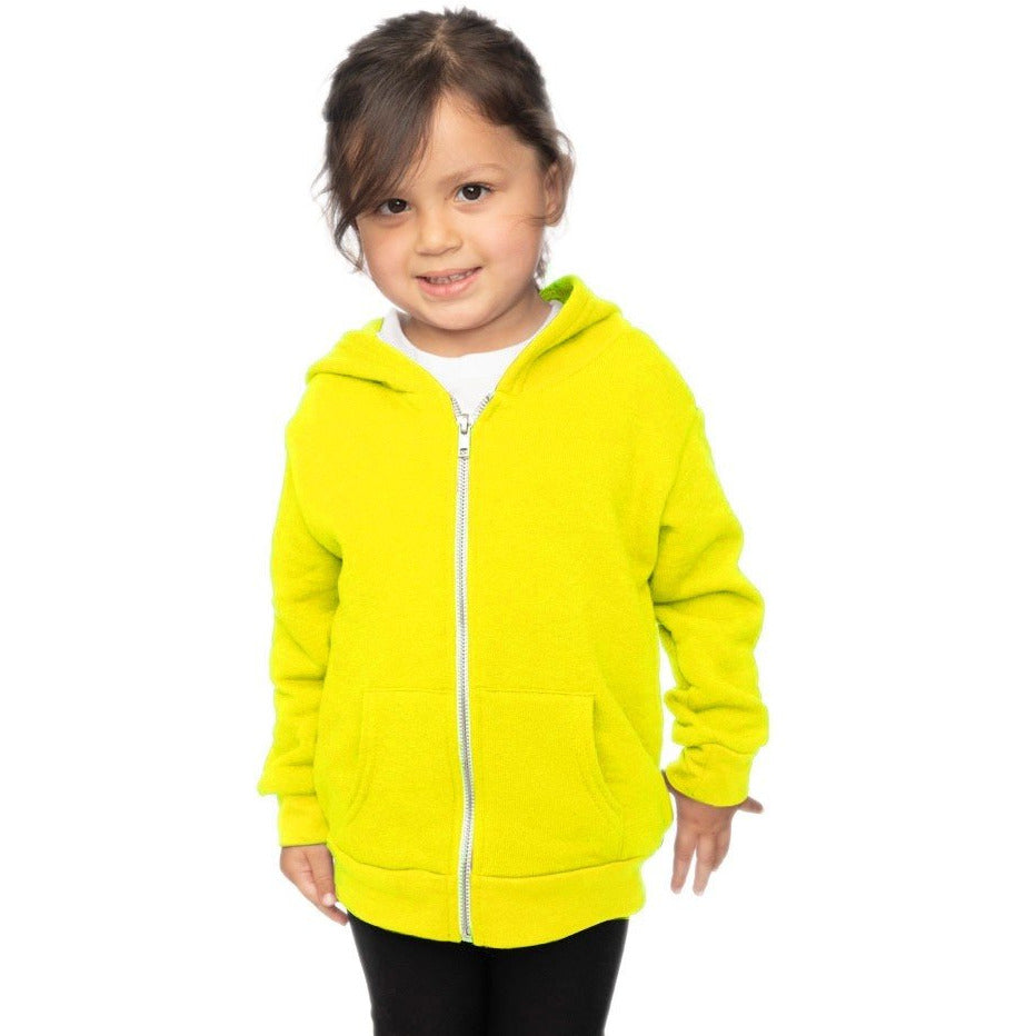 Toddler Fleece Neon Zip Hoody