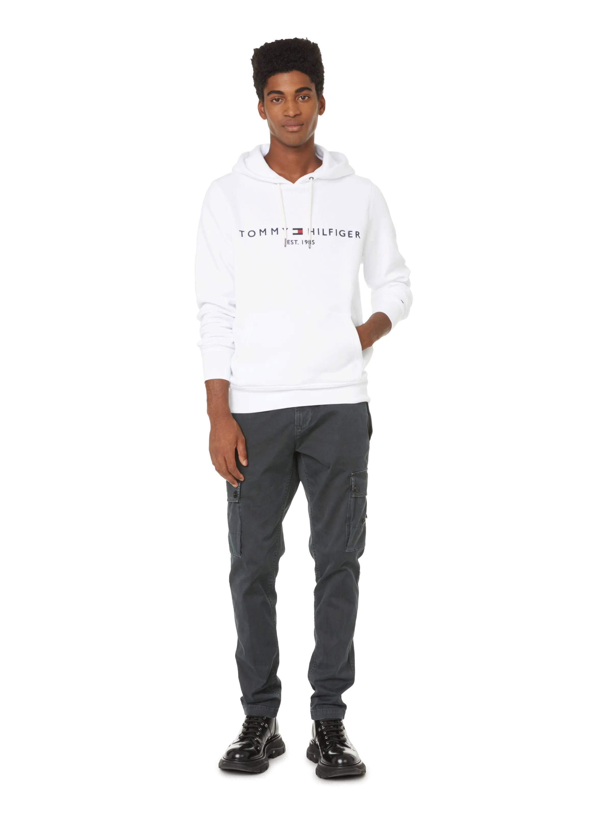 Tommy hilfiger  Organic cotton and recycled polyester hoodie - White